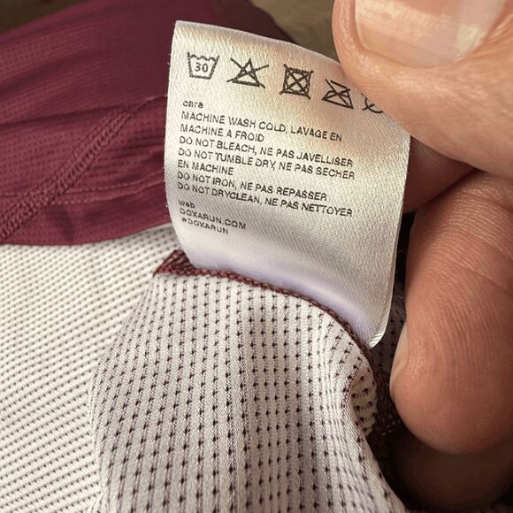 Doxa Men's Troy Miles Short Sleeve Athletic Running T-Shirt Maroon Size Large - Picture 8 of 11
